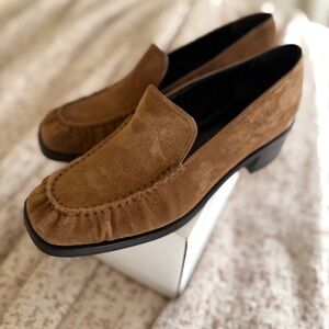 Vince  Woman Loafers,  Size 38 , Color Suede Camel